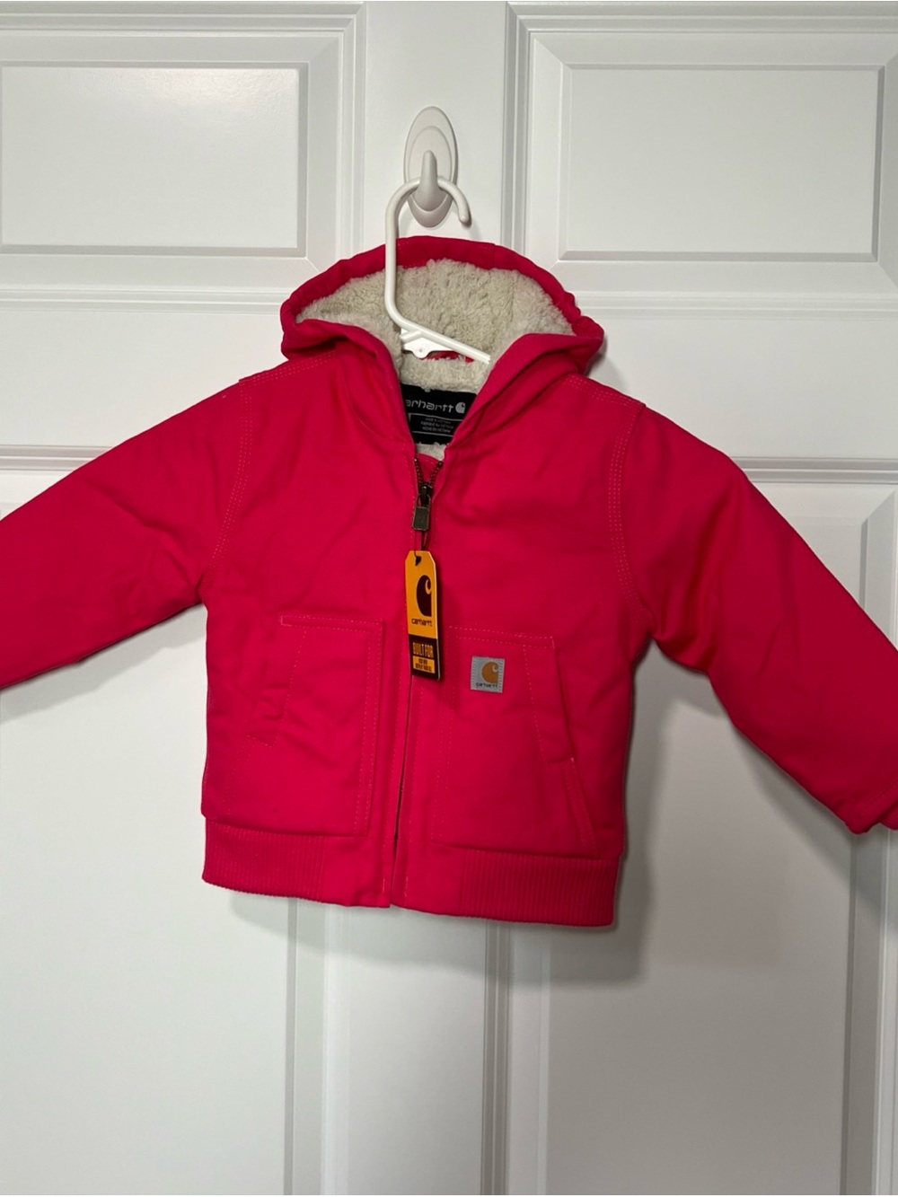 NWT Carhartt Toddler Girl 100% Cotton Canvas Insulate Hood Active Jacket US 12M